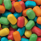 Close-up of colorful jelly beans in various bright colors.