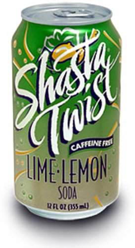 Shasta Lime Lemon Twist Soda, 12oz (Pack of 24) Shasta