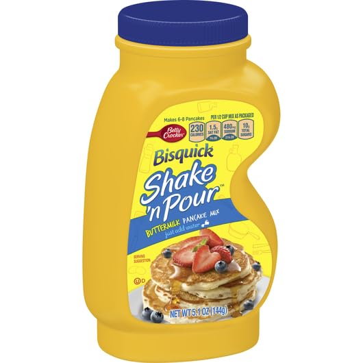 Bisquick Shake'N Pour Buttermilk Pancake Mix, 5.1 oz (Pack of 6) Bisquick