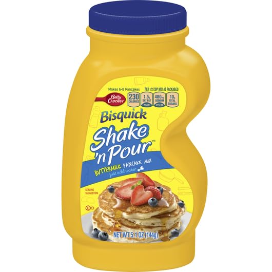 Bisquick Shake'N Pour Buttermilk Pancake Mix, 5.1 oz (Pack of 6) Bisquick