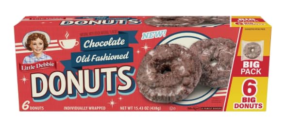 Little Debbie Chocolate Old Fashioned Donuts, 15.43 oz (Pack of 3) Little Debbie