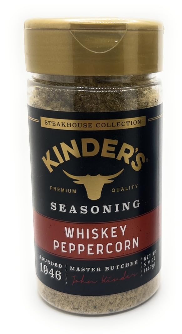Kinder's Whiskey Peppercorn Seasoning, 5.9 oz bottle