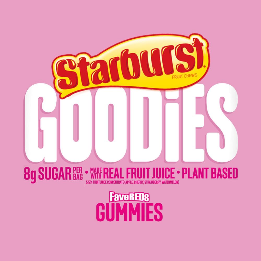 Starburst FaveREDS Plant-Based Low Sugar Gummy Candy, 1.8 oz Starburst