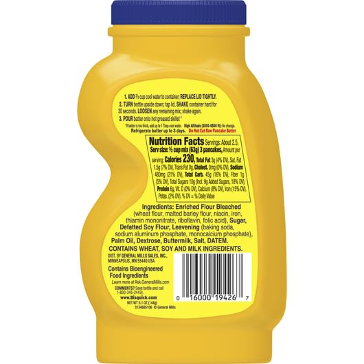 Bisquick Shake'N Pour Buttermilk Pancake Mix, 5.1 oz (Pack of 6) Bisquick