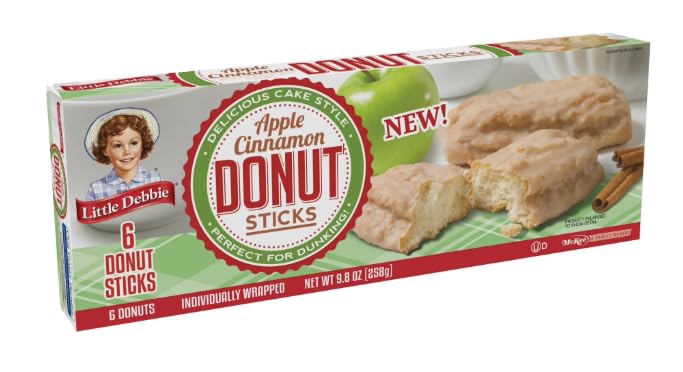 Little Debbie Apple Cinnamon Donut Sticks, 9.8 oz (Pack of 6) Little Debbie