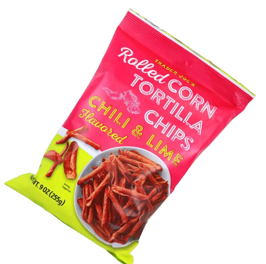 Trader Joe's Chili & Lime Rolled Corn Tortilla Chips, 9 oz (Pack of 2) Trader Joe's