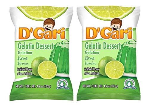 D'Gari Lime Gelatin, 4.2 oz (Pack of 2) D'Gari