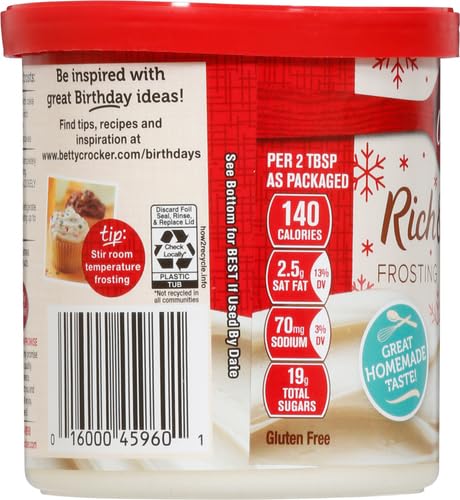 Betty Crocker Gluten Free Rich & Creamy Frosting, 16 oz Betty Crocker