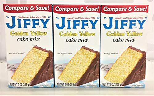 Jiffy Golden Yellow Cake Mix, 9 oz boxes, pack of 3