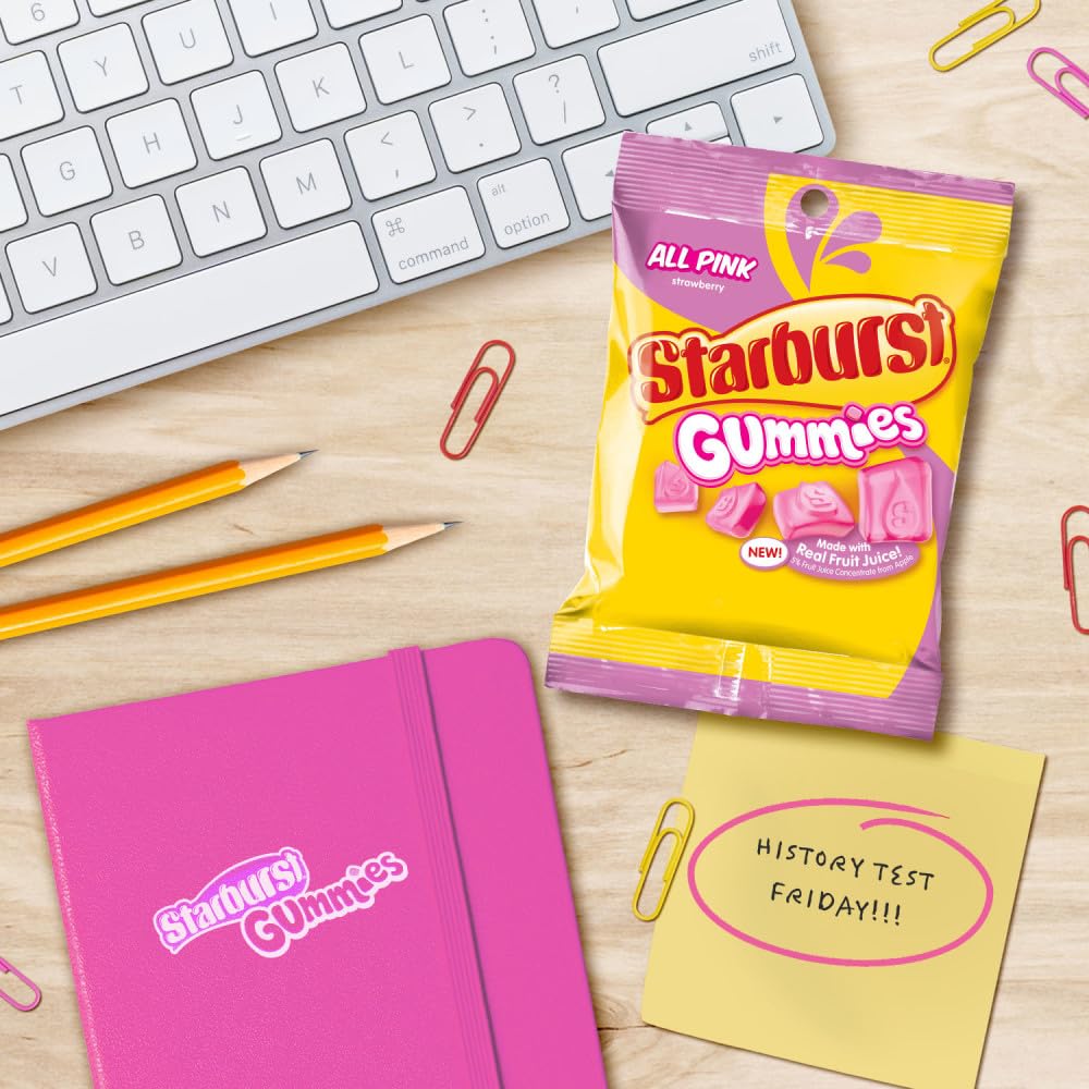 Starburst All Pink Candy Bag, 5 oz (Pack of 12) Starburst