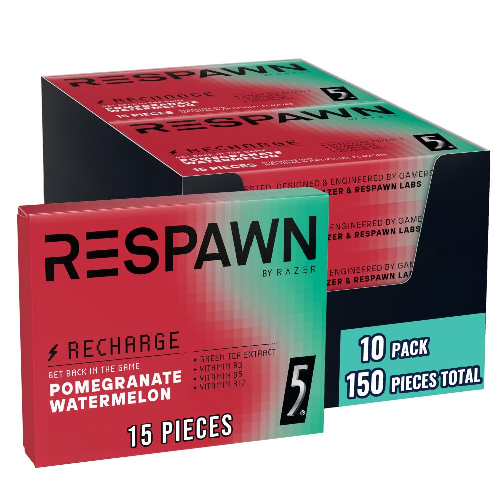 5 Gum Respawn Sugar Free Chewing Gum, 15 Sticks 5 Gum