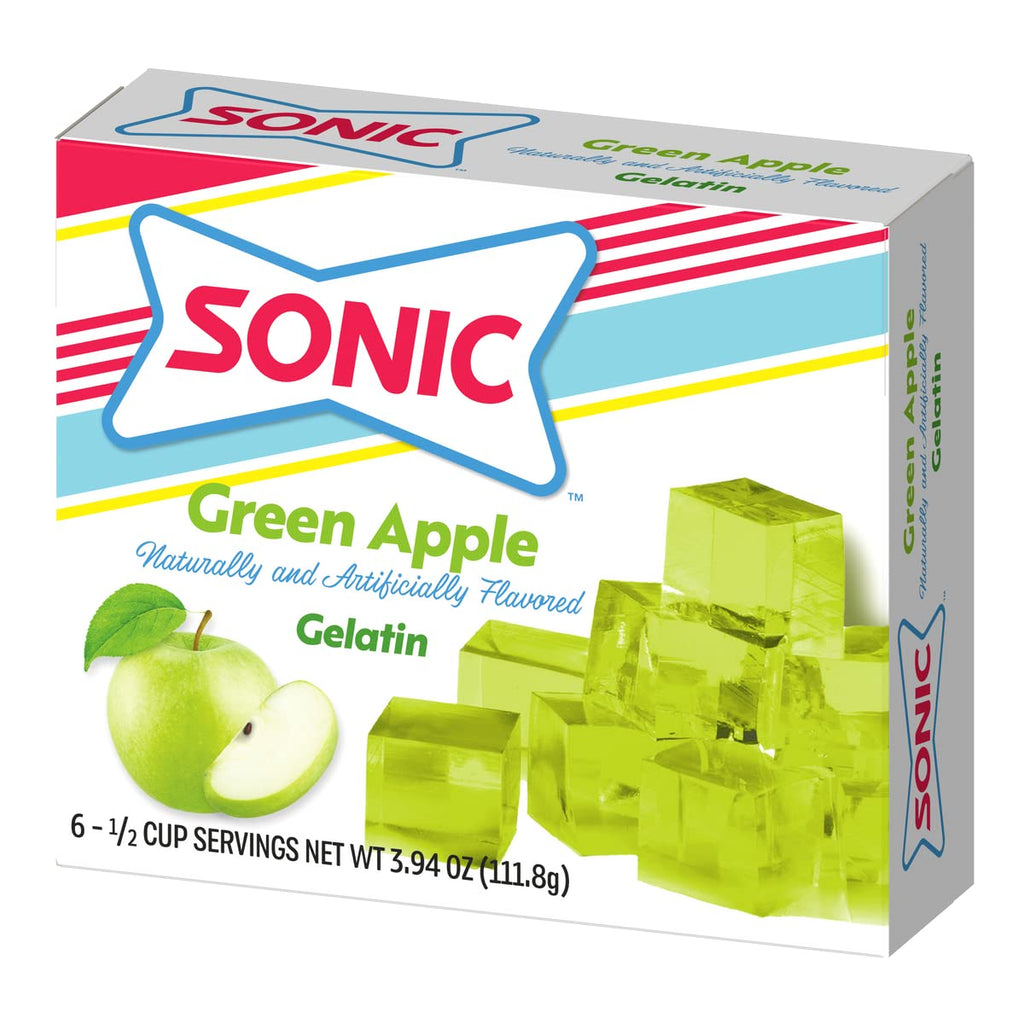 Sonic Gelatin Mix, Green Apple, 3.94 oz (Pack of 3) Sonic