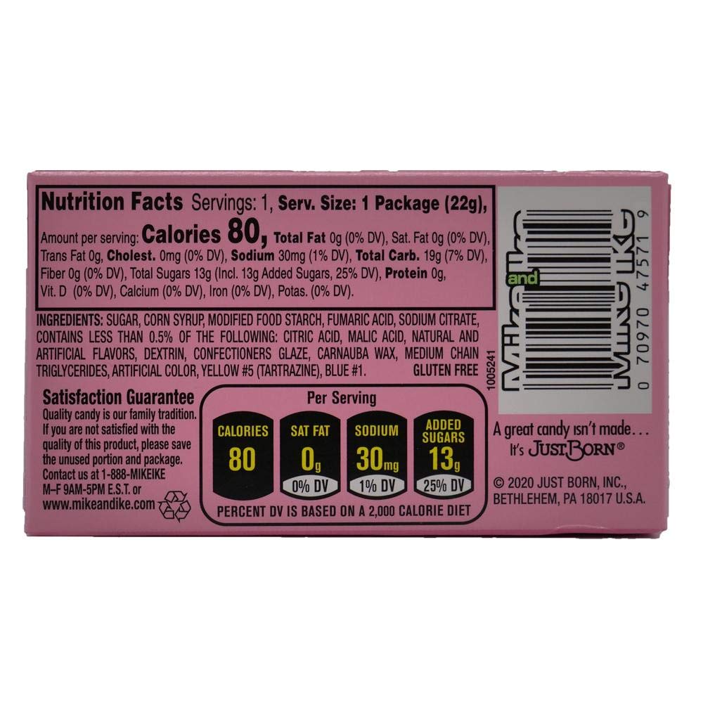Mike and Ike Sour Watermelon Chewy Candies, 0.78-oz. (Pack of 24) Mike & Ike