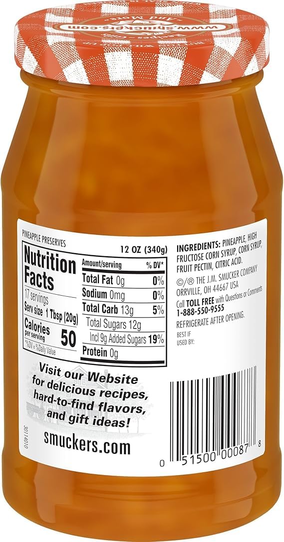 Smucker's Pineapple Preserves, 12 oz Smucker's