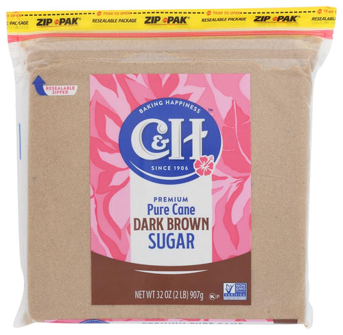C&H Dark Brown Pure Cane Sugar, 32 oz (Pack of 16) C&H