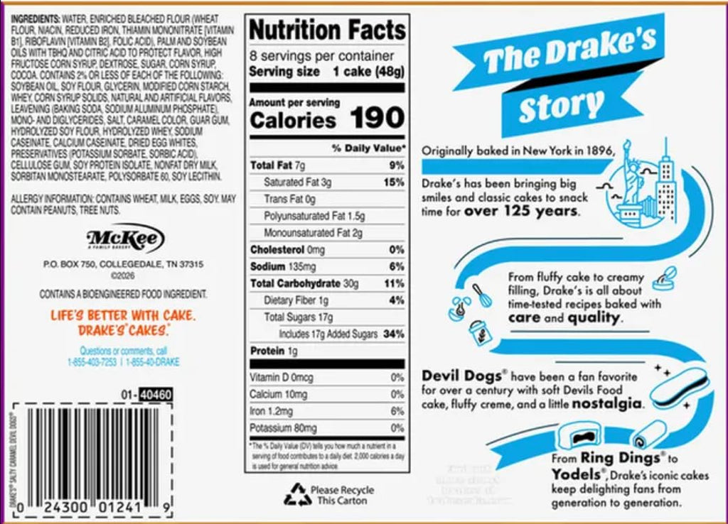 Drake's Salty Caramel Devil Dogs, 32 ct Drake's