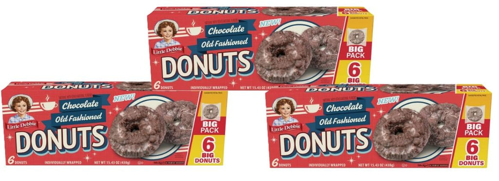 Little Debbie Chocolate Old Fashioned Donuts, 15.43 oz (Pack of 3) Little Debbie