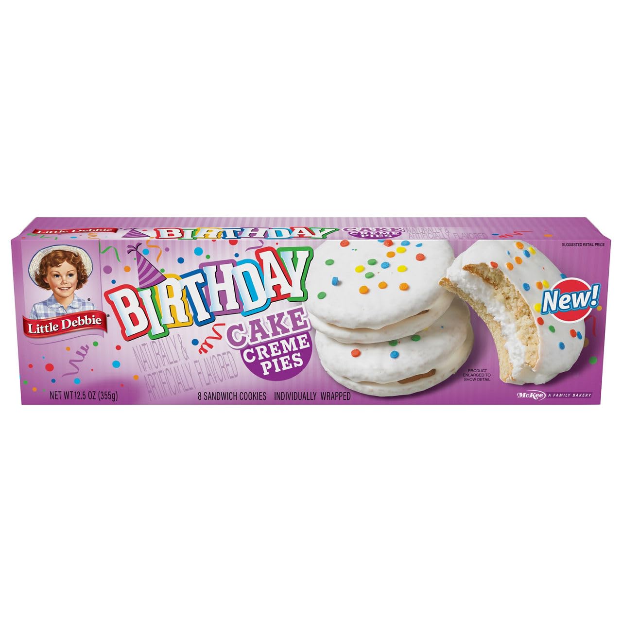Little Debbie Birthday Cake Oatmeal Creme Pies, 12.5 oz Little Debbie