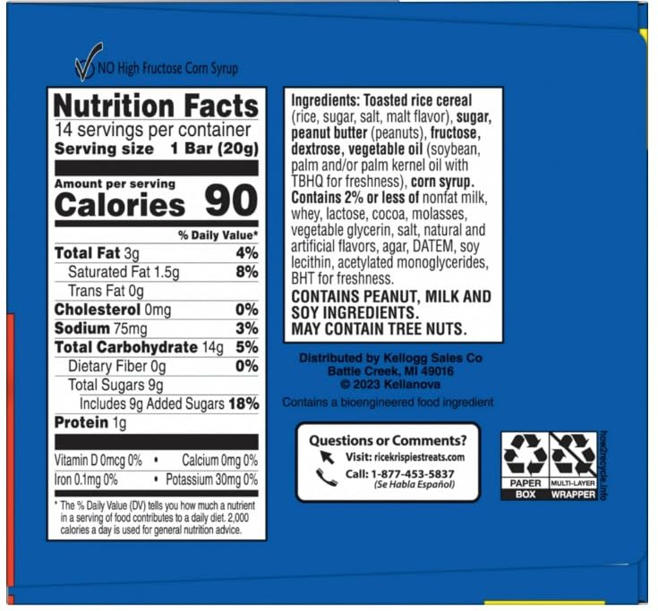 Rice Krispies Treats Chocolatey Peanut Butter Bars, 14 ct (Pack of 2) Rice Krispies