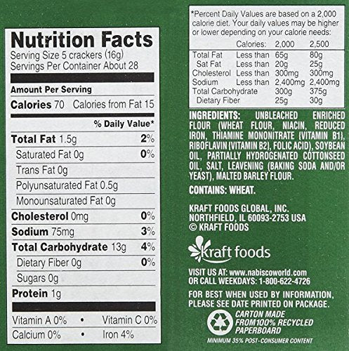 Premium Unsalted Tops Saltine Crackers, 16 oz (Pack of 2) Premium