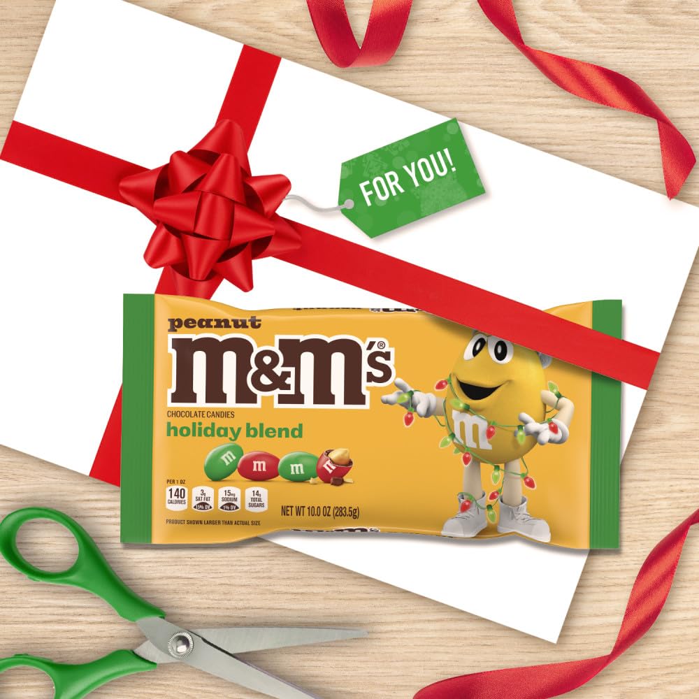 M&M's Peanut Milk Chocolate Christmas Candy, 10 oz M&M's