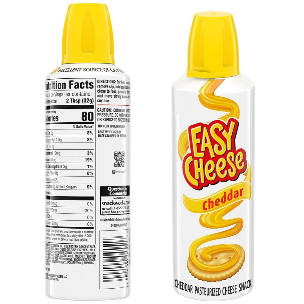 Easy Cheese Cheddar Cheese Snack, 8 oz Easy Cheese