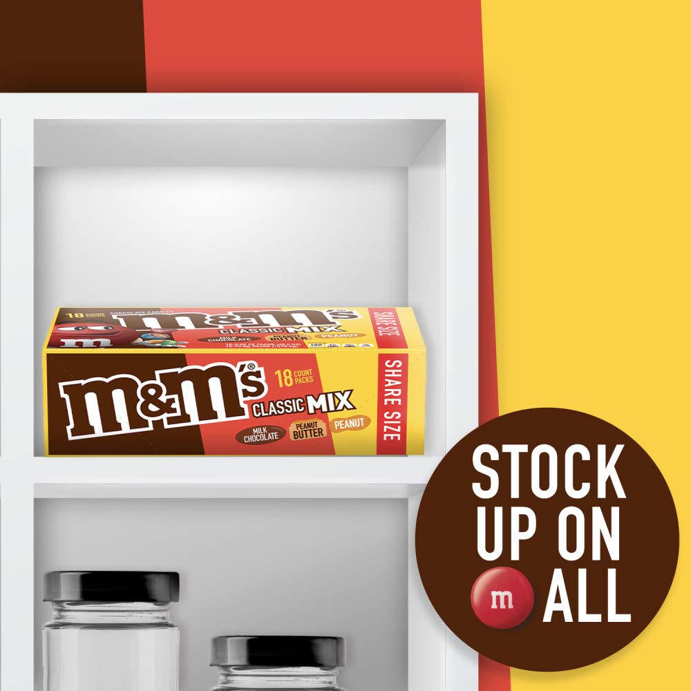 M&M's Peanut & Peanut Butter Candy, 2.5 oz Bags (Pack of 18) M&M's