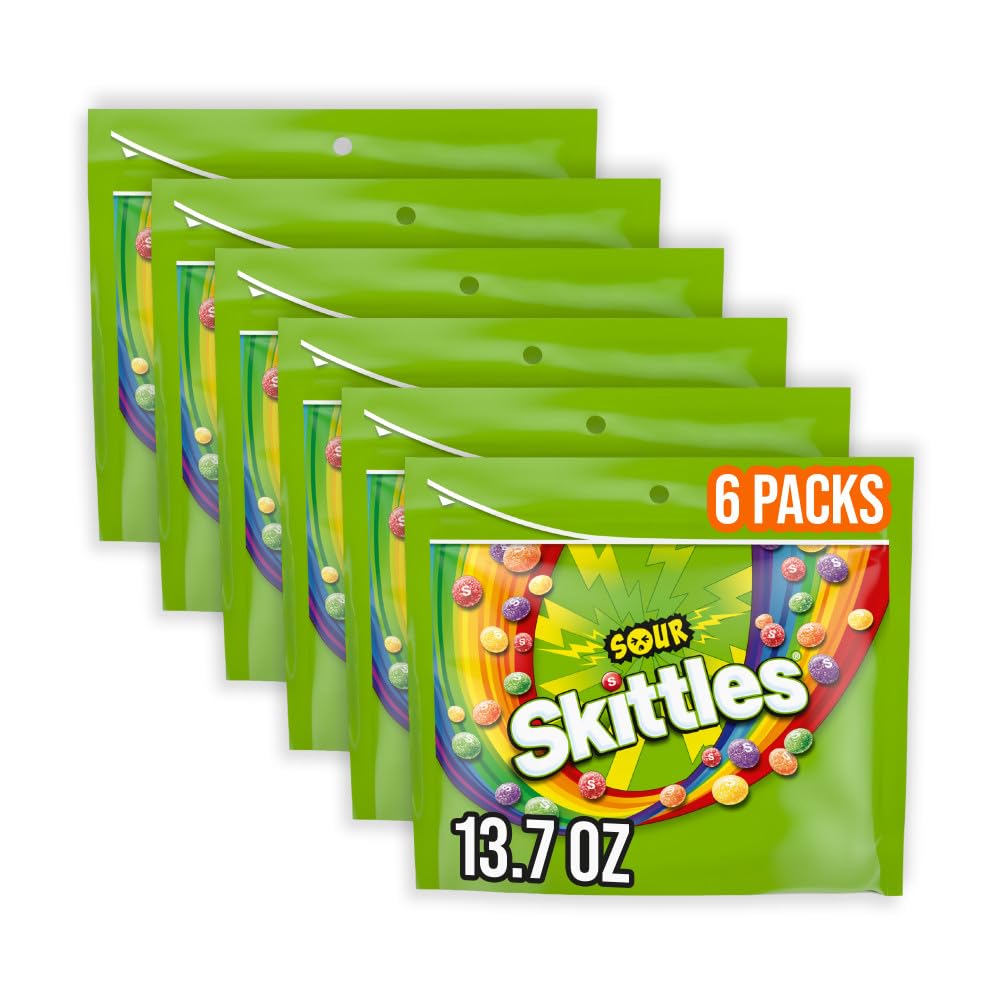 Skittles Sour Chewy Candy, 13.7 oz (Pack of 6) Skittles