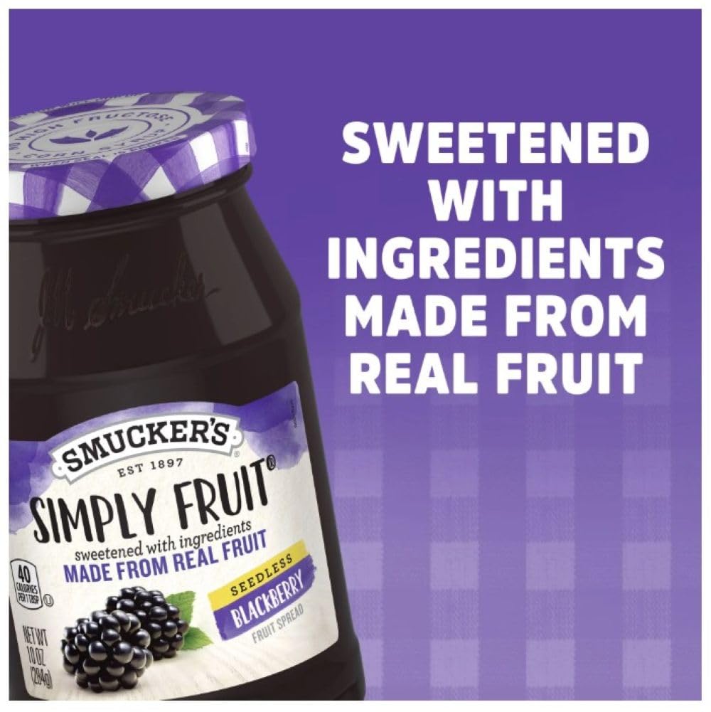Smucker's Simply Fruit Seedless Blackberry Spread, 10 oz (Pack of 3) Smucker's
