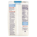 Back of a pasta package with nutritional information and cooking tips.