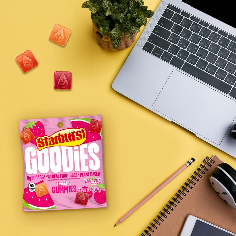 Starburst Goodies FaveREDS Gummy Candy, 1.8 oz (Pack of 12) Starburst
