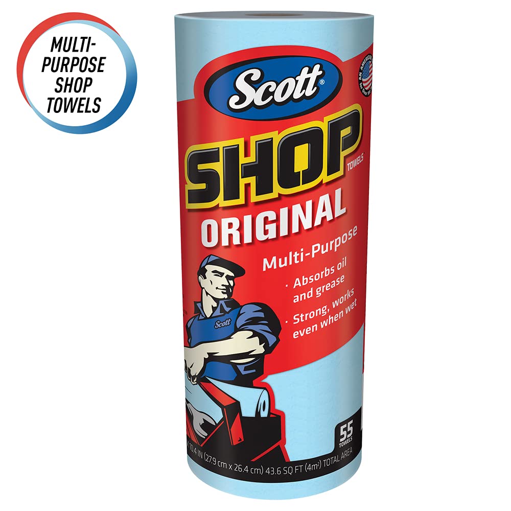 Scott Shop Towels, Blue, 55 Sheets (Pack of 2) Scott