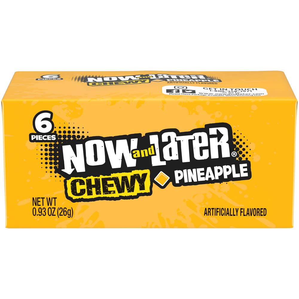 Now & Later Soft Taffy Chews Candy, Apple, 0.93 oz Bar, Pack of 24 Now and Later
