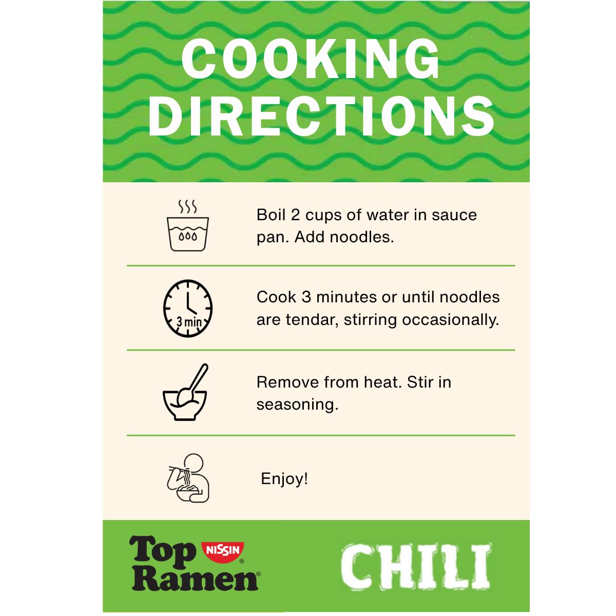Nissin Top Ramen Chili Noodle Soup, 3 oz (Pack of 24) Nissin