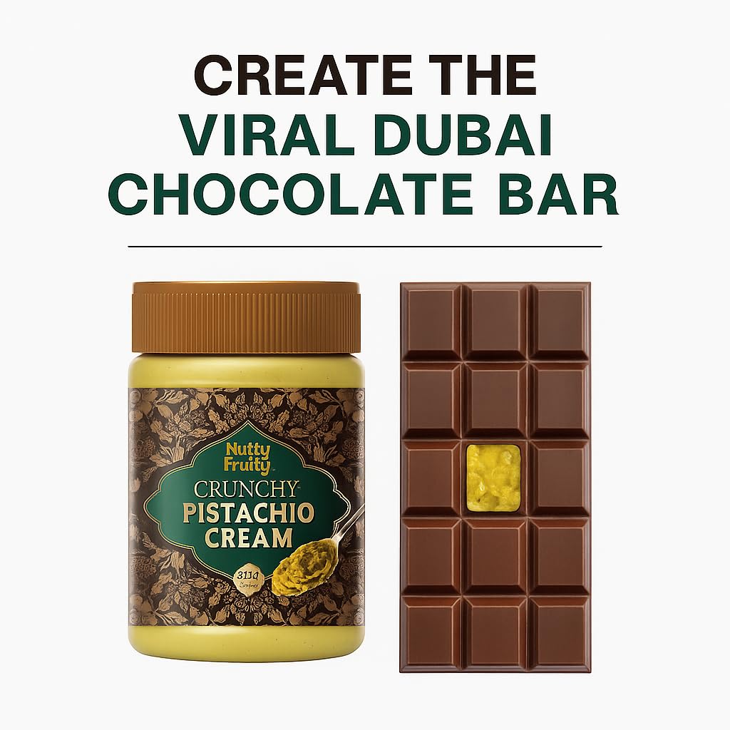 Nutty Fruity Dubai Chocolate Pistachio Cream with Kadaif, 21 oz Nutty Fruity