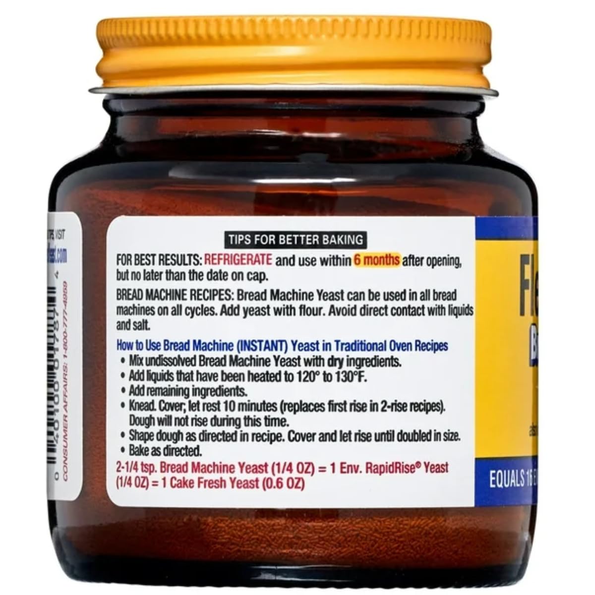 Fleischmann's Bread Machine Instant Yeast, 4 oz Jars (Pack of 2)