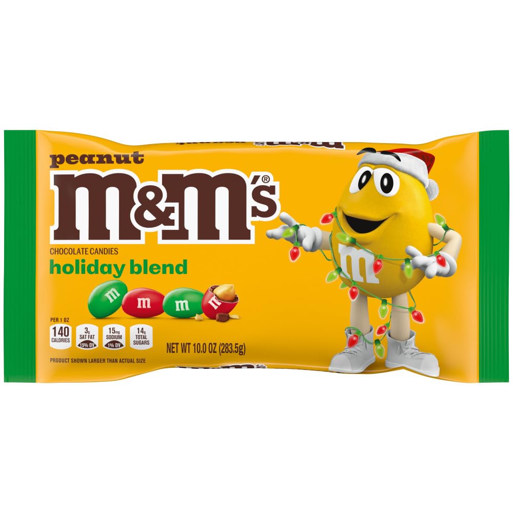 M&M's Peanut Milk Chocolate Christmas Candy, 10 oz M&M's