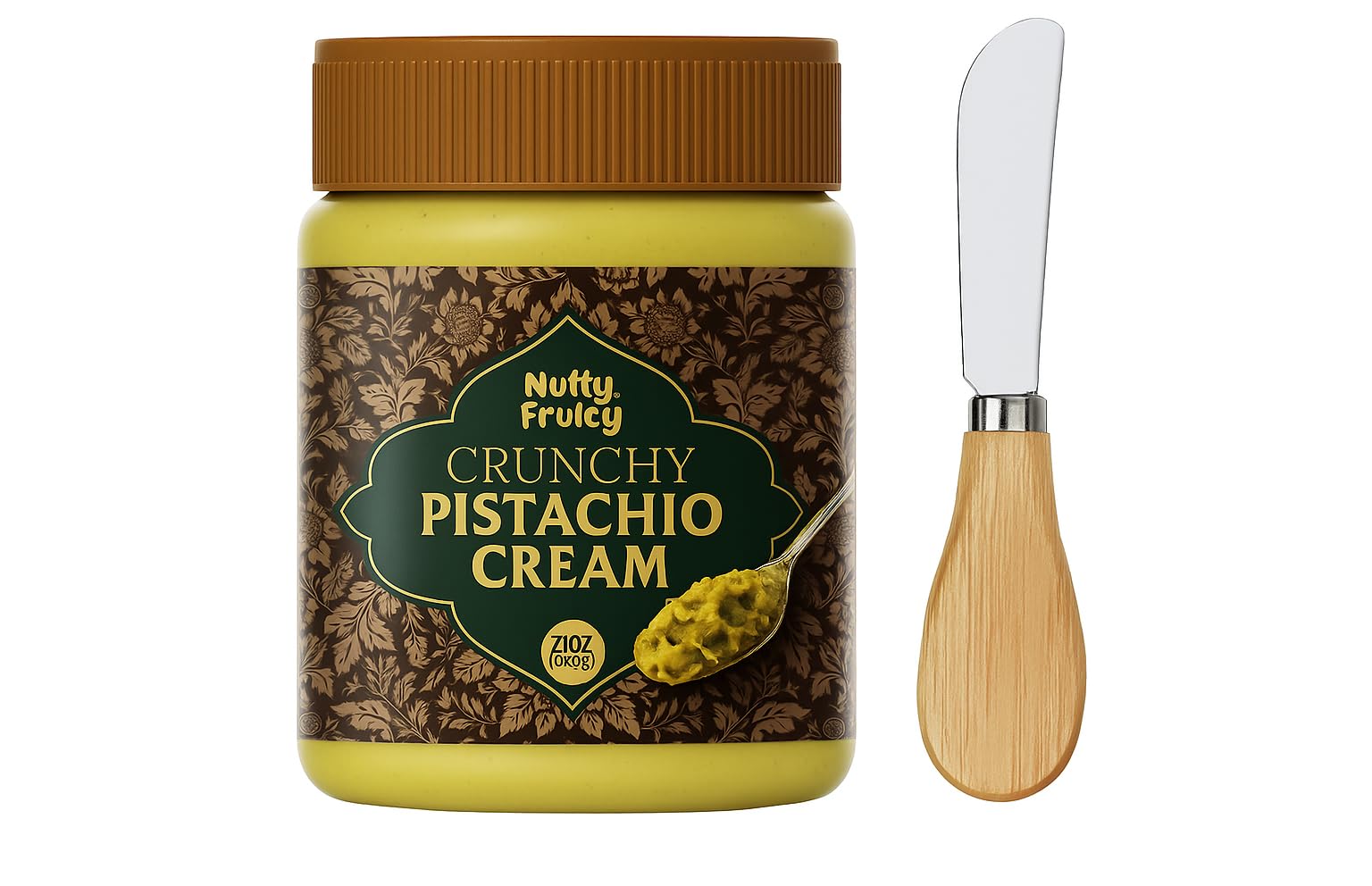 Nutty Fruity Dubai Chocolate Pistachio Cream with Kadaif, 21 oz Nutty Fruity