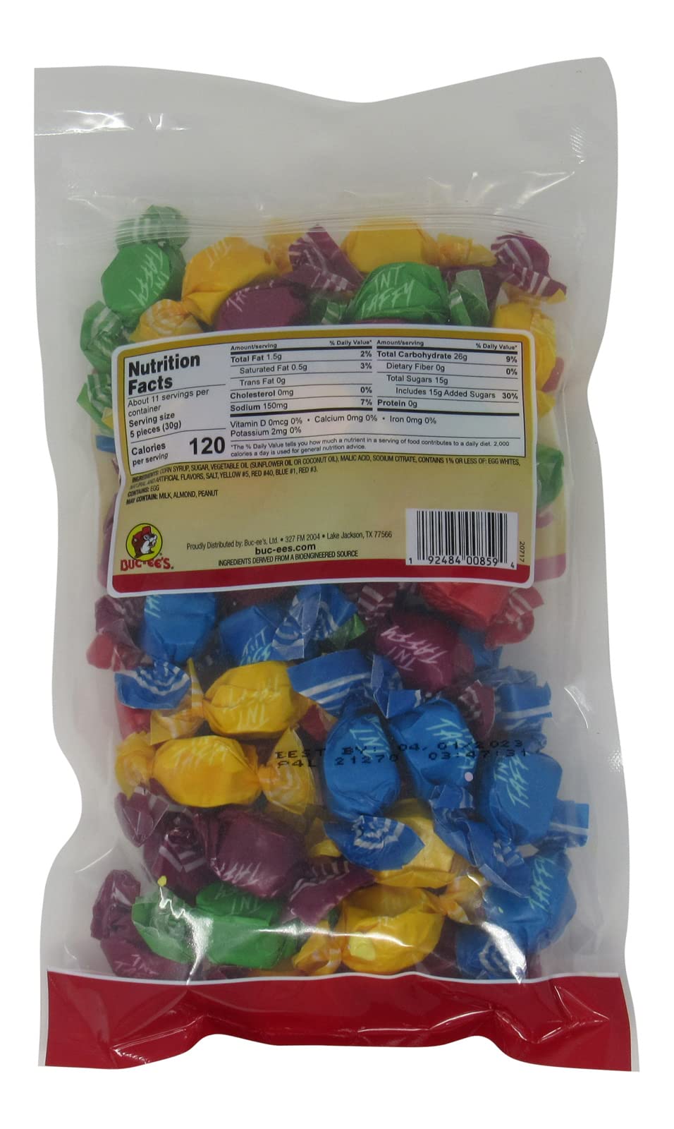 Buc-ee's Assorted Sour Salt Water Taffy, 12 oz Buc-ee's