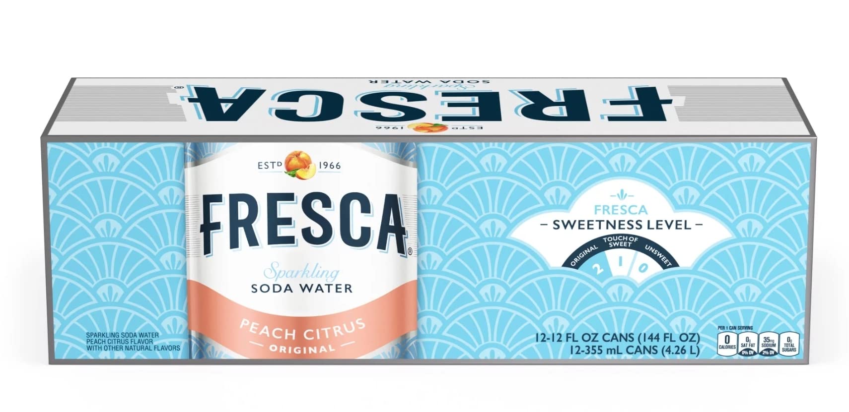 Fresca Peach Citrus Soda, 12 oz (Pack of 12) Fresca
