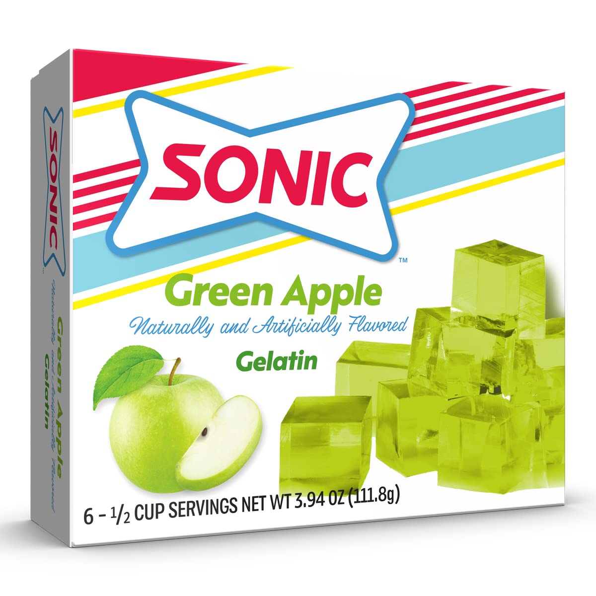 Sonic Gelatin Mix, Green Apple, 3.94 oz (Pack of 3) Sonic