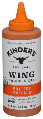 Kinder's Organic Buttery Buffalo Wing Sauce, 13.4 oz Kinder's