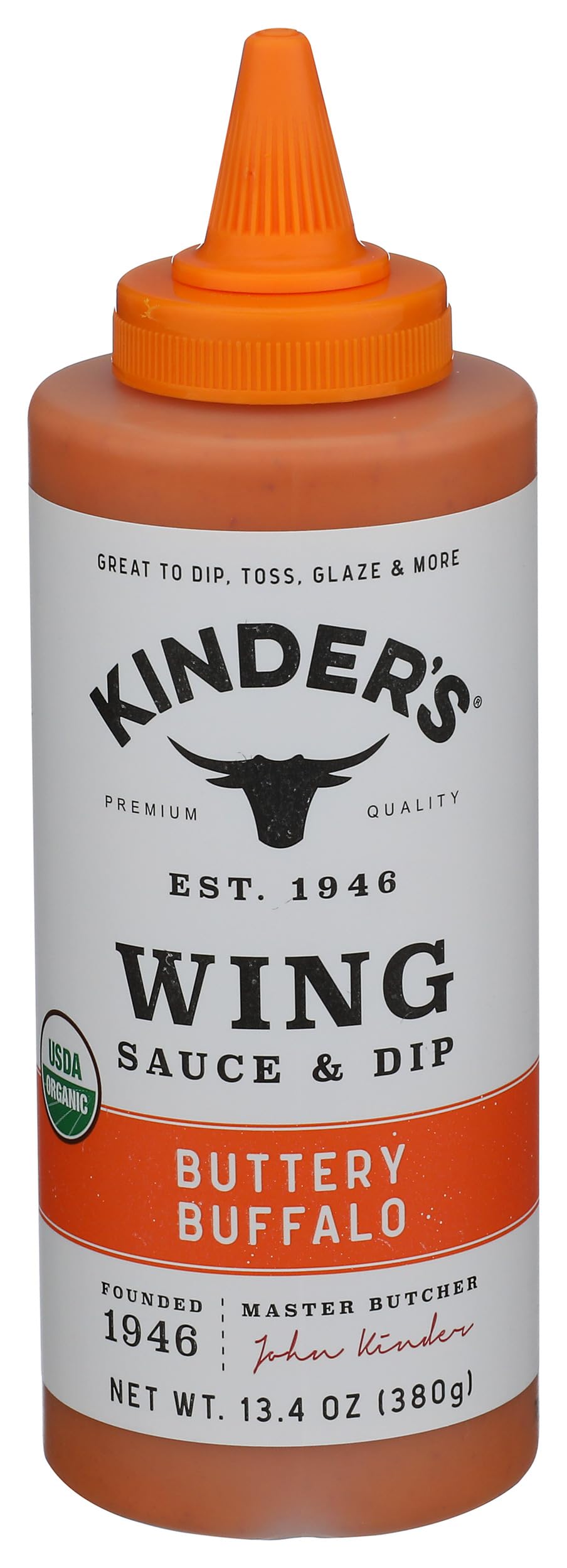 Kinder's Organic Buttery Buffalo Wing Sauce, 13.4 oz Kinder's