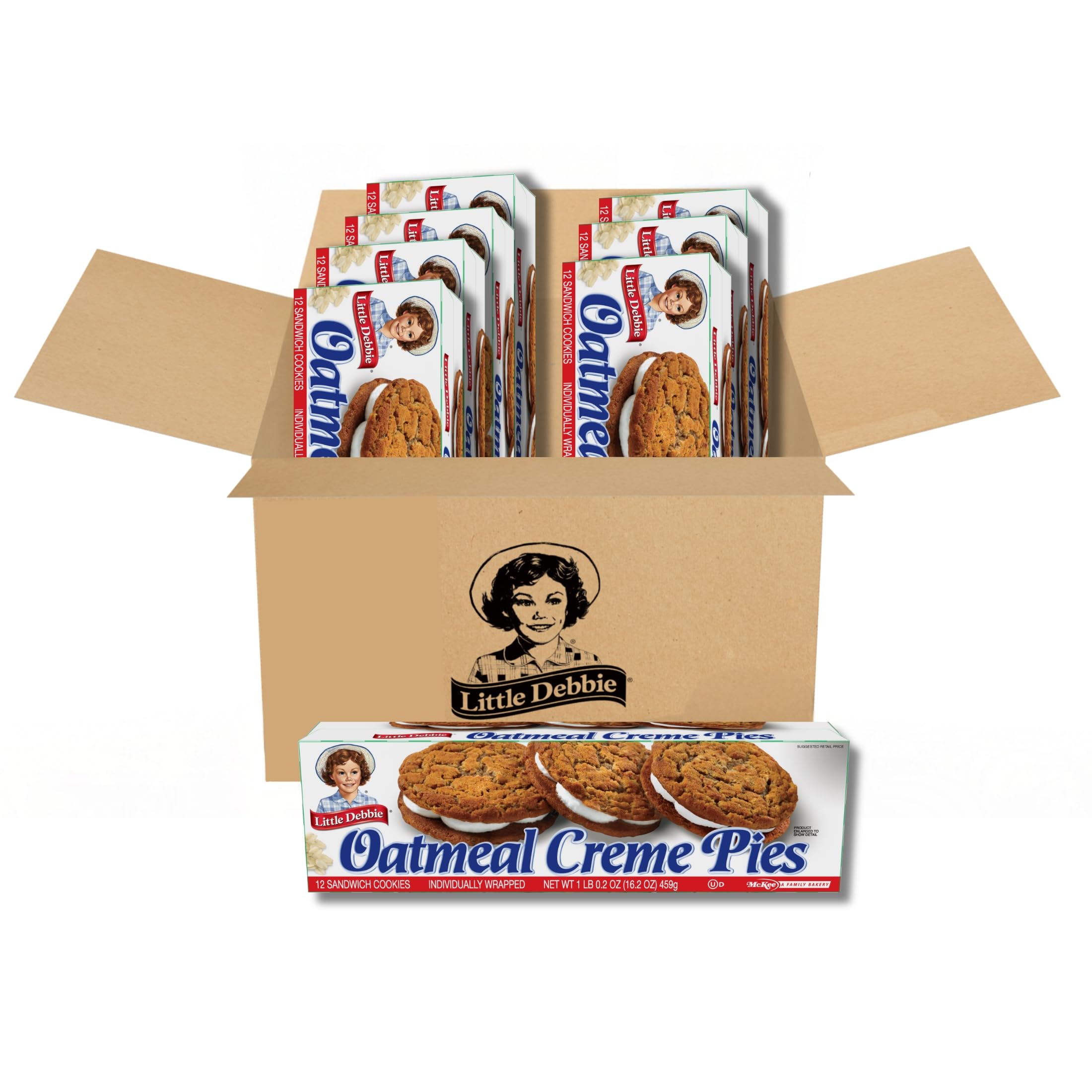 Little Debbie Oatmeal Creme Pies, 96 ct (Pack of 8) Little Debbie