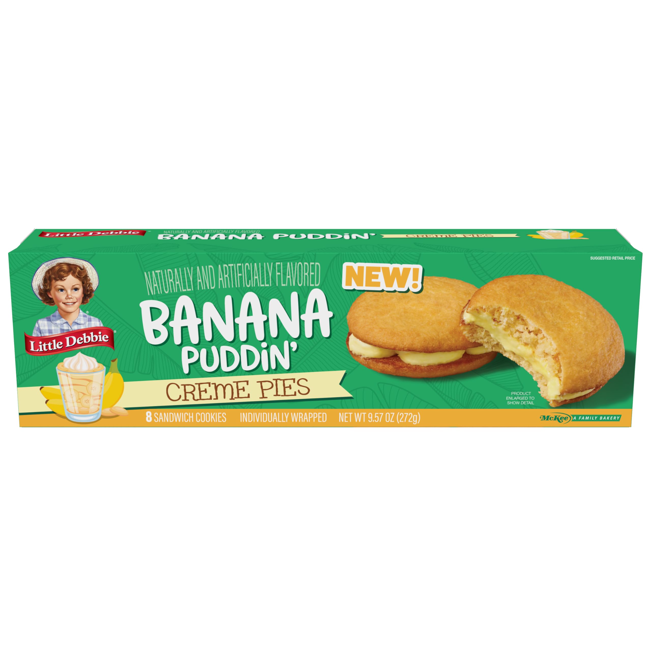 Little Debbie Banana Puddin' Creme Pies, 9.6 oz Little Debbie