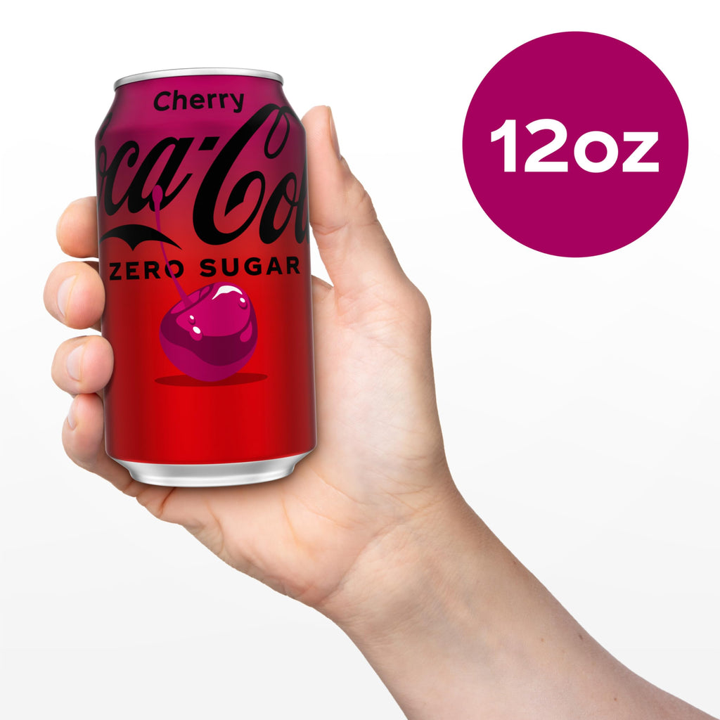 Coca-Cola Zero Sugar Cherry Soda, 12 fl oz (Pack of 12) Coca-Cola