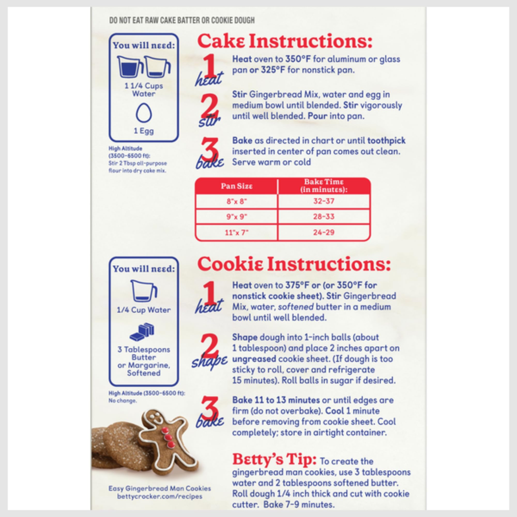 Betty Crocker Gingerbread Cake & Cookie Mix, 14.5 oz (Pack of 4) Betty Crocker