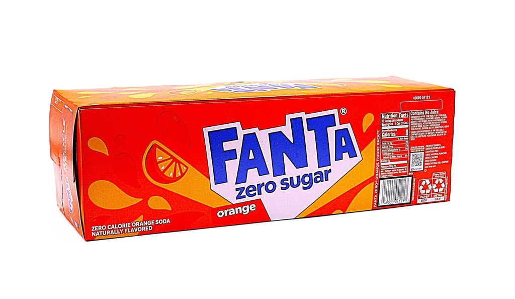 Fanta Zero Sugar Orange Soda,12 oz (Pack of 12) Fanta