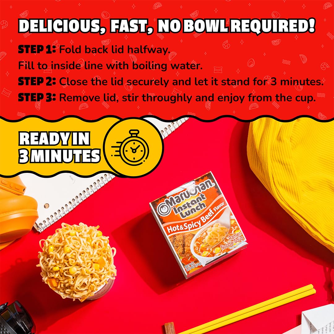 Maruchan Instant Lunch Ramen Noodles, 2.25 oz (Pack of 12)