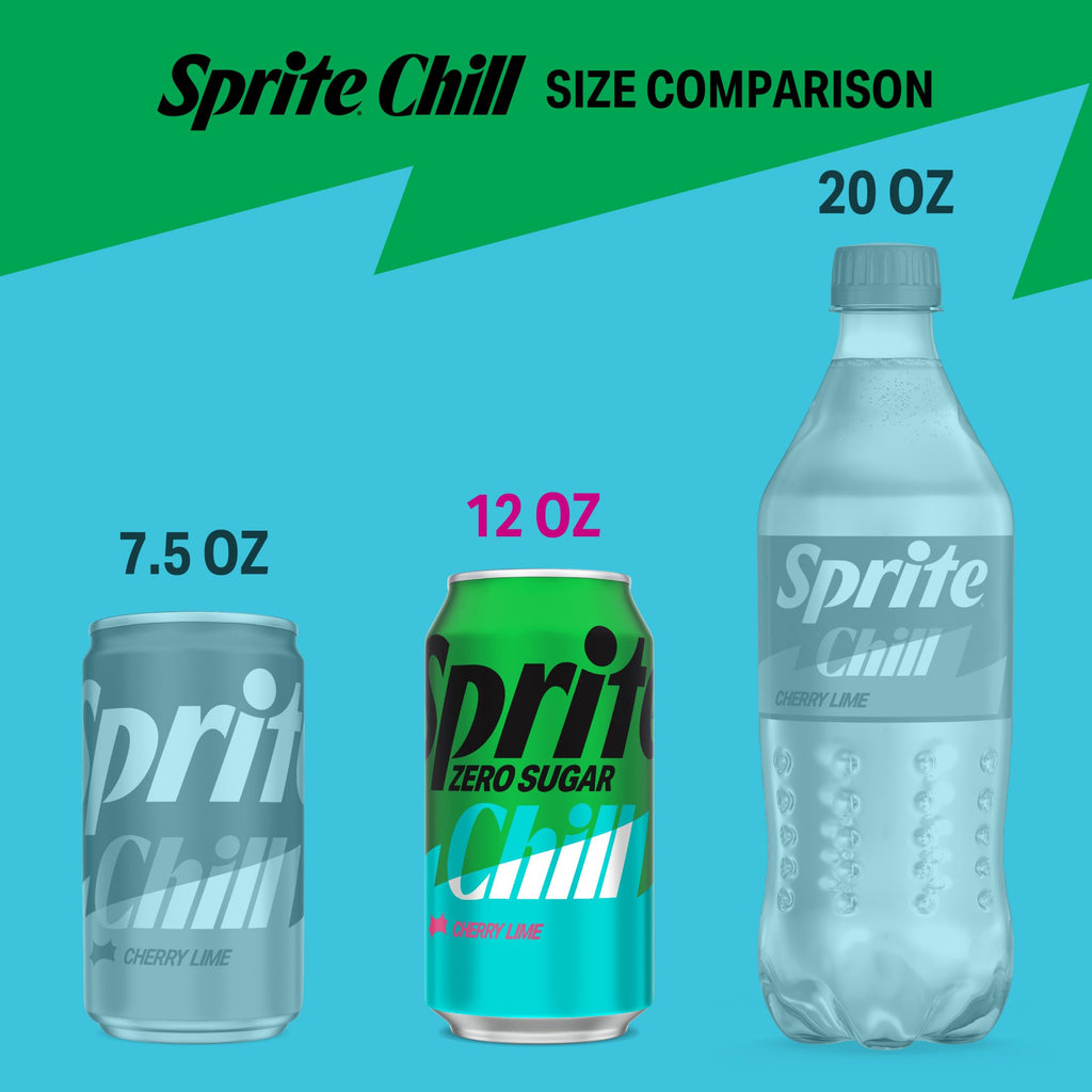 Sprite Chill Zero Sugar Cherry Lime Soda, 12 fl oz (Pack of 12) Sprite